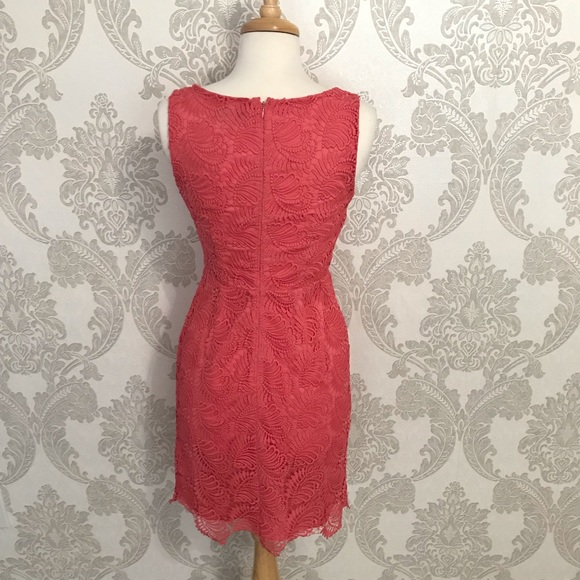 NWT Ann Taylor Loft Coral Lace Dress - Picture 4 of 7